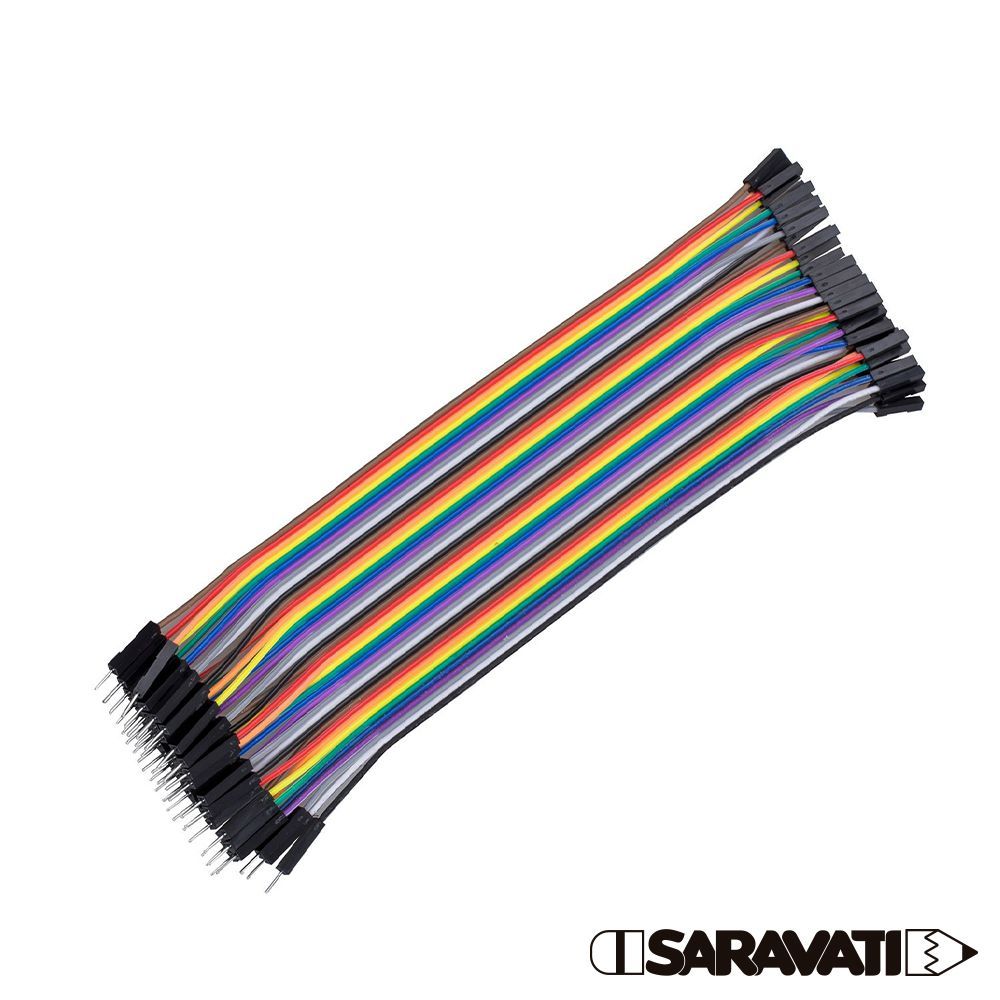 Guia de Montagem: Esteira Robótica Seletora (MDF) com Arduino e Servo Motor (com programação e diagrama) 68 Saravati cabos jumper premium macho femea 20cm 40 vias Saravati