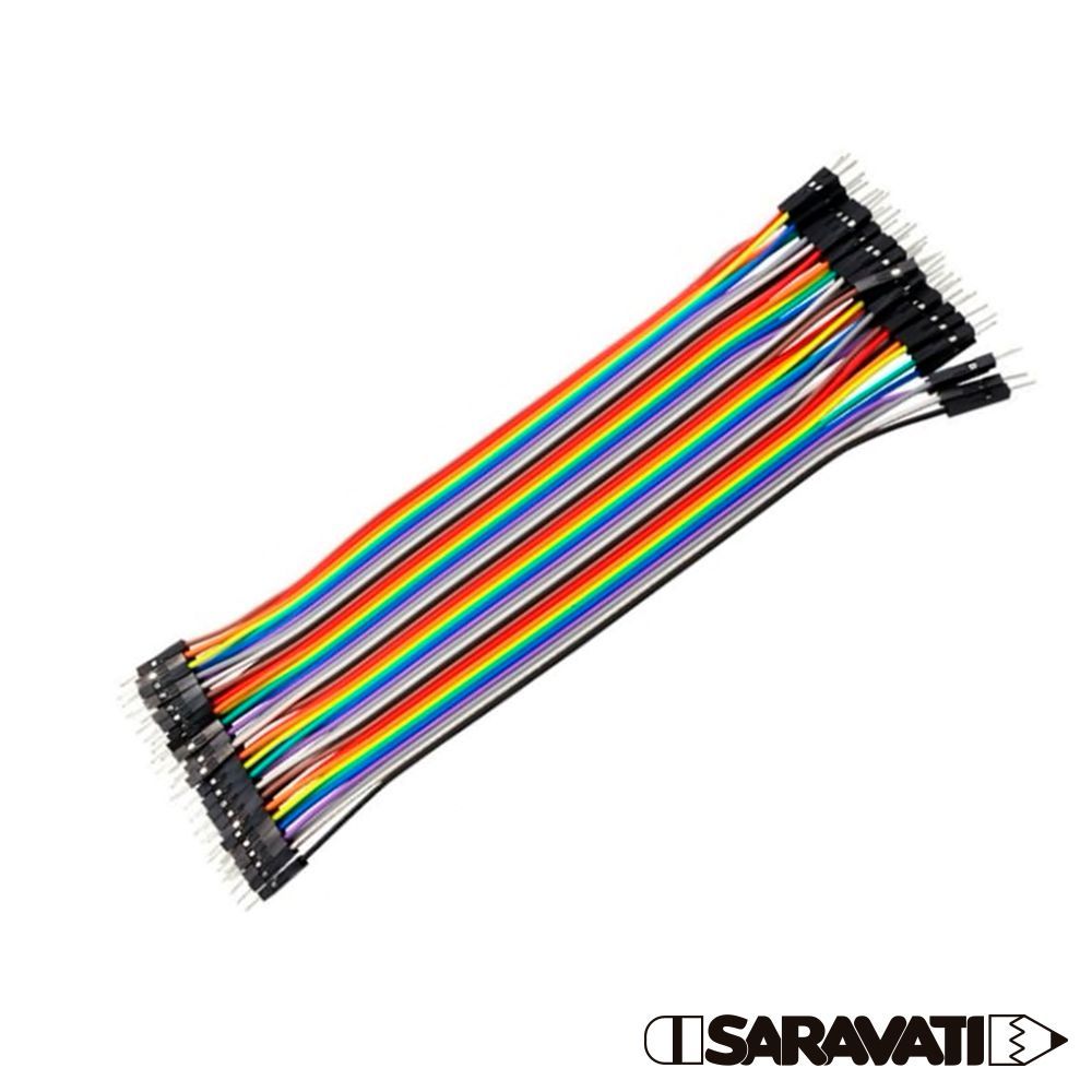 Guia de Montagem: Letreiro com Display de Matriz MAX7219 23 Saravati cabos jumper premium macho macho 20cm 40 vias Saravati