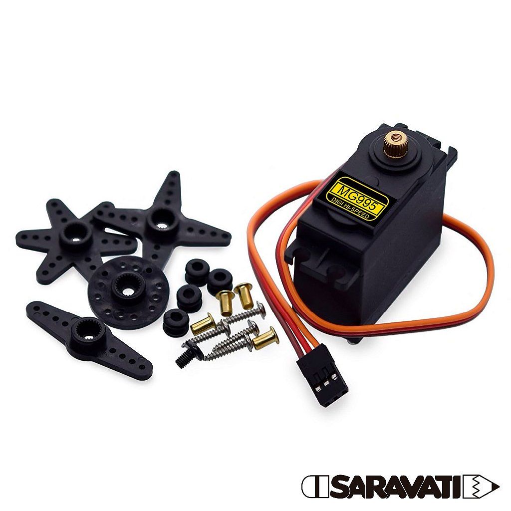 Guia de Montagem: Elevador com Arduino e Servo Motor MG995 (com diagrama e códigos) 33 Saravati Servo Motor Metal Gear MG995 11kgcm Engrenagem Metal 360o Saravati