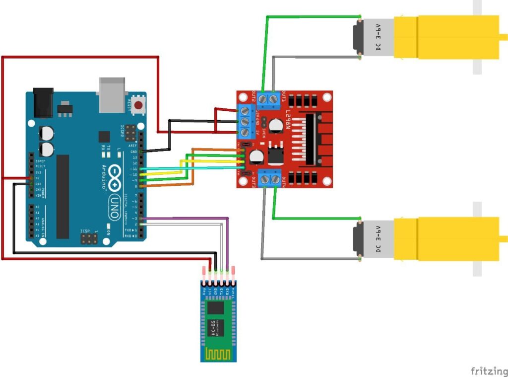 Guia de Montagem: Carrinho-Robô com Arduino e Bluetooth (com programação e diagrama) 26 Saravati guia montagem carrinho com arduino diagrama Saravati